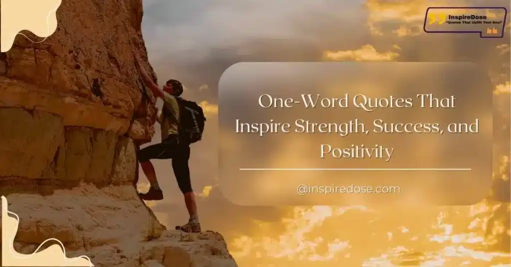 One-Word Quotes That Inspire Strength, Success, and Positivity